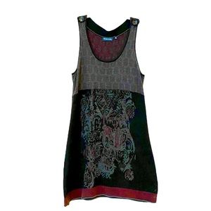 Mixed print cashmere blend dress/jumper